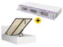 BRW Постельный комплект Tetrix белый глянец с каркасом и матрасом Mimas 120x200, белый глянец LOZ/120/B+MAT-BIP фото