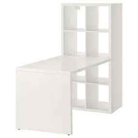 IKEA KALLAX КАЛЛАКС, письмовий стіл, комбінація, білий, 77x154x147 см 195.135.66 фото