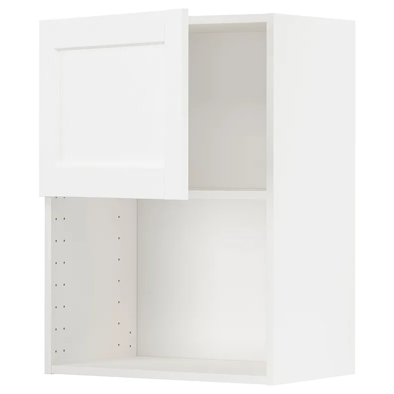 IKEA METOD МЕТОД, навесной шкаф для СВЧ-печи, белый Энкёпинг / белая имитация дерева, 60x80 см 894.734.54 фото №1