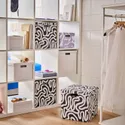 IKEA TJENA ТЙЕНА, коробка для зберігання з кришкою, дизайн/чорно-білий, 32x35x32 см 705.767.15 фото thumb №2