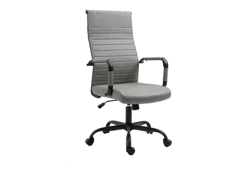 BRW Офисное кресло Vital из экокожи серого цвета OBR-VITAL_SZARY фото №1