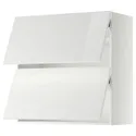 IKEA METOD МЕТОД, навесной горизонтальный шкаф / 2двери, белый / Рингхульт белый, 80x80 см 593.945.33 фото thumb №1