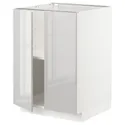 IKEA METOD МЕТОД, підлогова шафа з полицями / 2 дверцят, білий / Ringhult світло-сірий, 60x60 см 994.639.87 фото thumb №1