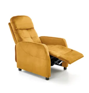 Кресло реклайнер мягкое раскладное HALMAR FELIPE 2, горчичный фото