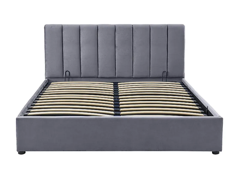 Ліжко двоспальне оксамитове SIGNAL MONTREAL Velvet, 160x200, сірий фото №11