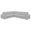 IKEA KIVIK КИВИК, 5-местный угловой диван, Талмира белая/черная 394.847.18 фото thumb №1