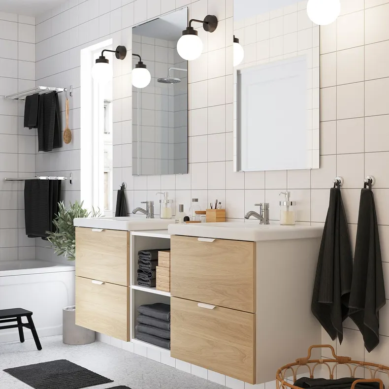 IKEA ENHET ЕНХЕТ, ванна, білий / імітація. дуб, 164x43x65 см 695.471.92 фото №2