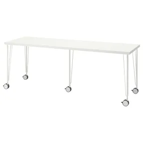 IKEA LAGKAPTEN ЛАГКАПТЕН / KRILLE КРИЛЛЕ, письменный стол, белый, 200x60 см 094.176.07 фото