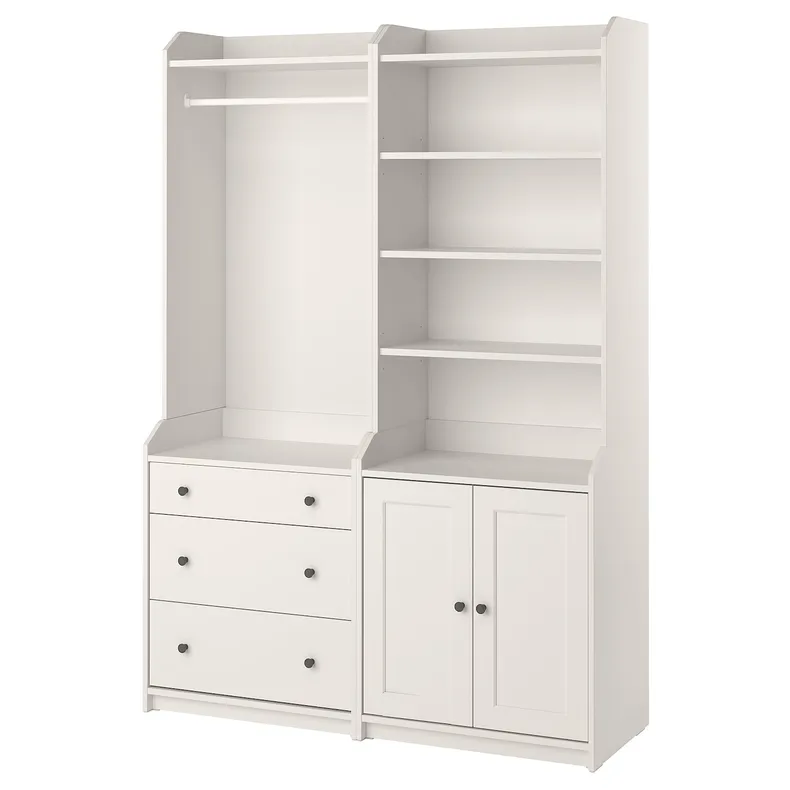 IKEA HAUGA ХАУГА, шафа, білий, 139x46x199 см 093.886.38 фото №1