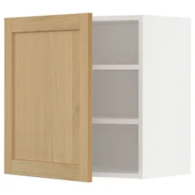 IKEA METOD МЕТОД, навесной шкаф с полками, белый / дуб форсбака, 60x60 см 195.093.38 фото