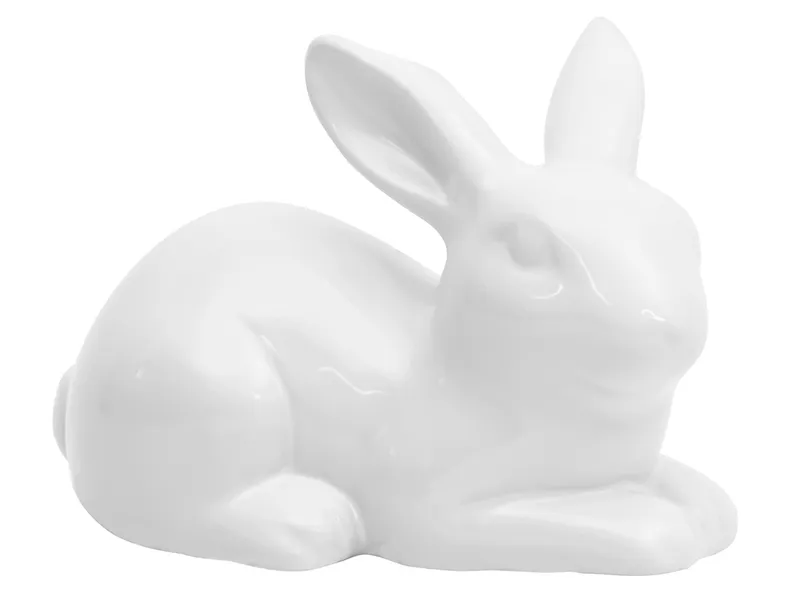BRW Декоративная фигурка BRW Кролик, керамика, белый 092542 фото №1