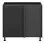 BRW Кухонный угловой шкаф Sole L6 правый черный матовый встраивается в угол 105x82 см, черный/черный матовый FM_DNW_105/82/60_P/B-CA/CAM фото