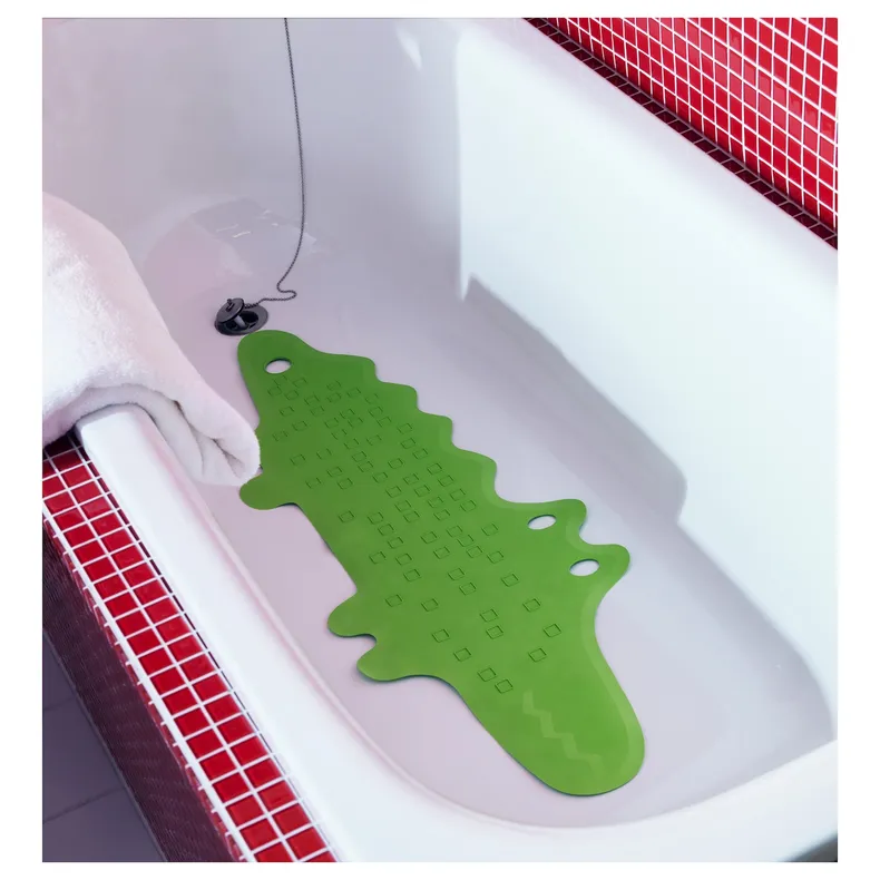 IKEA PATRULL ПАТРУЛЬ, килимок у ванну, крокодил зелений, 33x90 см 101.381.63 фото №3