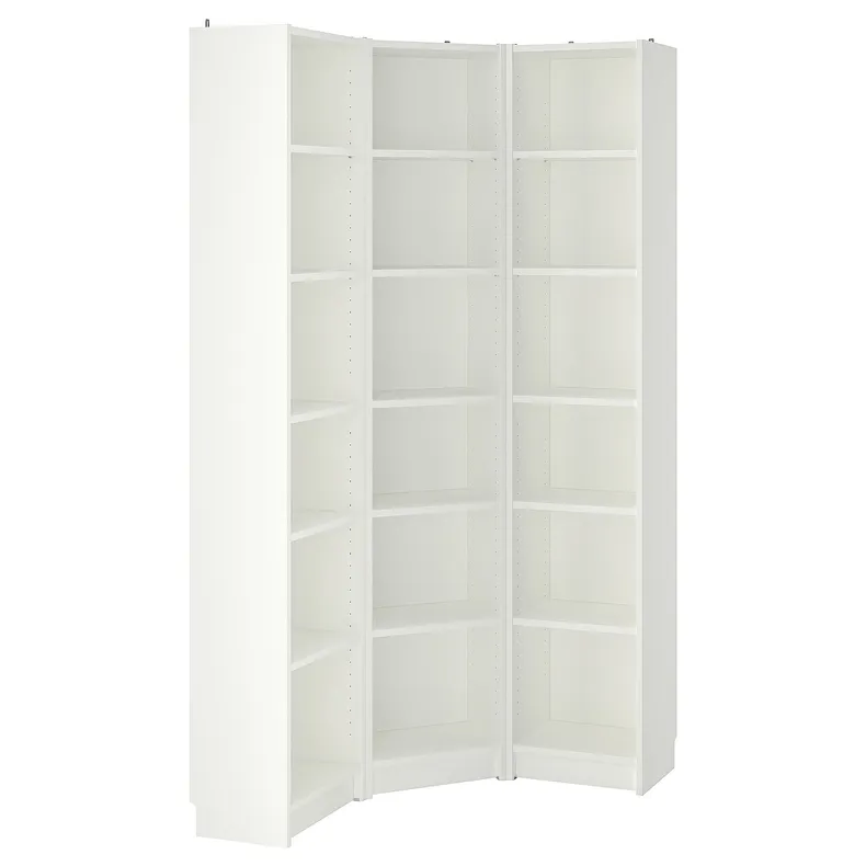 IKEA BILLY БІЛЛІ, комбінація з книжковою шафою/кутова, білий, 95/95x28x202 см 993.959.36 фото №1
