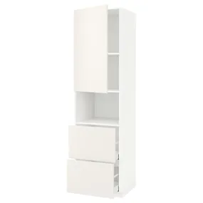 IKEA METOD МЕТОД / MAXIMERA МАКСИМЕРА, высокий шкаф д / СВЧ / дверца / 2ящика, белый / белый, 60x60x220 см 594.643.85 фото