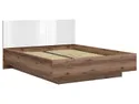 BRW Ліжко двоспальне з підйомним механізмом BRW FORN 160х200 см, дуб делано темний/білий глянець LOZ/160/B-DDC/BIP фото thumb №1