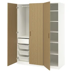 IKEA PAX ПАКС / TONSTAD ТОНСТАД, гардероб, комбинация, белый/оконный дуб, 150x60x201 см 795.489.97 фото
