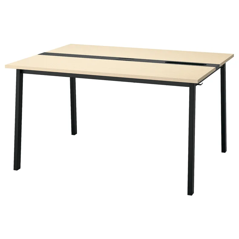 IKEA MITTZON МІТТЗОН, стіл для конференцій, okl береза / чорний, 140x108x75 см 595.333.84 фото №1