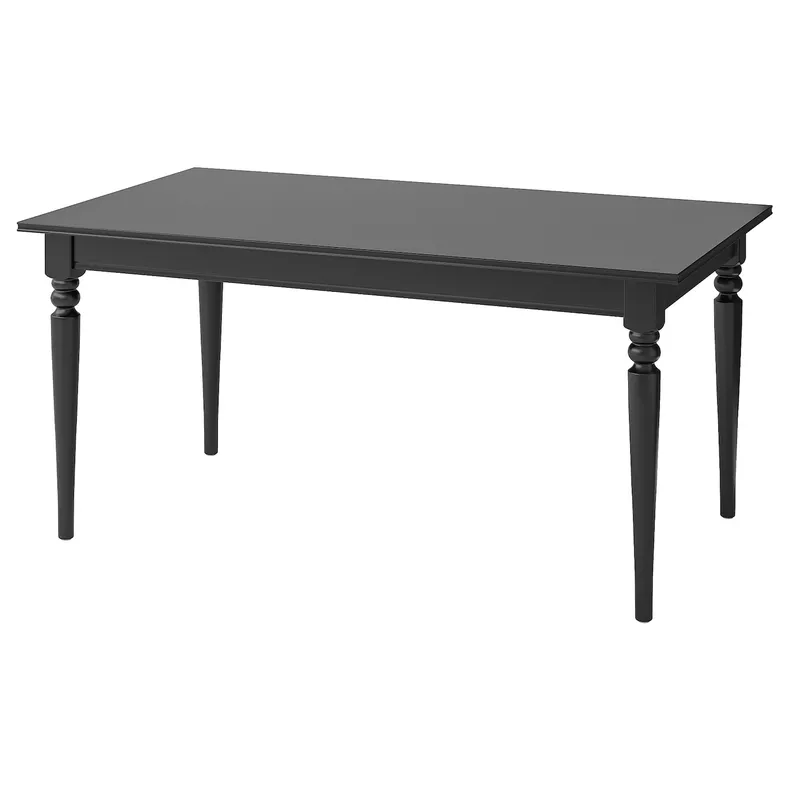 IKEA INGATORP ИНГАТОРП, раздвижной стол, черный, 155 / 215x87 см 902.224.07 фото №1