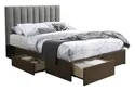Двуспальная кровать HALMAR С ящиками Gorashi 160x200 см серый/орех фото thumb №1
