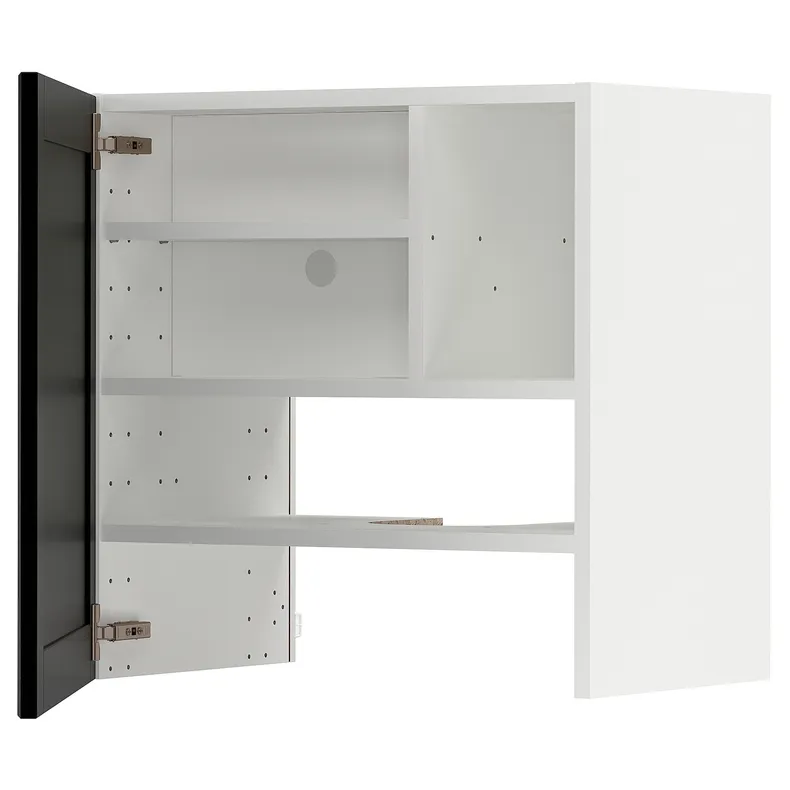 IKEA METOD МЕТОД, навесной шкаф д / вытяжки / полка / дверь, белый / Лерхиттан с черными пятнами, 60x60 см 495.053.29 фото №1
