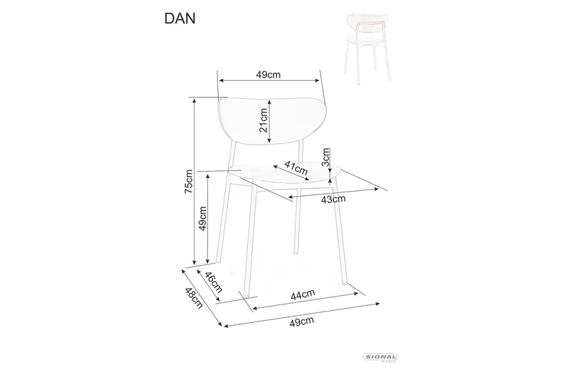 Обідній стілець SIGNAL DAN TAP сірий фото №2