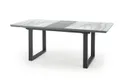 Обідній стіл розкладний HALMAR MARLEY 160-200x90 см, стільниця - білий мармур / попелясто-сірий, ніжки - чорні фото thumb №13