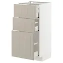 IKEA METOD МЕТОД / MAXIMERA МАКСИМЕРА, напольный шкаф с 3 ящиками, белый / Стенсунд бежевый, 40x37 см 094.081.51 фото thumb №1