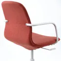 IKEA LÅNGFJÄLL ЛОНГФЬЕЛЛЬ, рабочий стул с подлокотниками, Окрашенный в красный / оранжевый / белый цвет 995.077.26 фото thumb №4