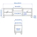 IKEA BESTÅ БЕСТО, тумба под ТВ, белое / Ханвикен / Стаббарп белое прозрачное стекло, 180x42x48 см 093.291.92 фото thumb №9