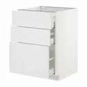 IKEA METOD МЕТОД / MAXIMERA МАКСИМЕРА, напольный шкаф с 3 ящиками, белый / Стенсунд белый, 60x60 см 294.094.99 фото thumb №1