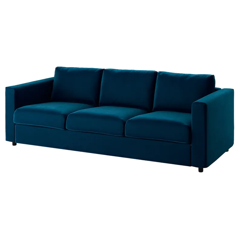IKEA VIMLE ВІМЛЕ, 3-місний диван-ліжко, Джупард темно-зелено-синій 695.372.68 фото №2