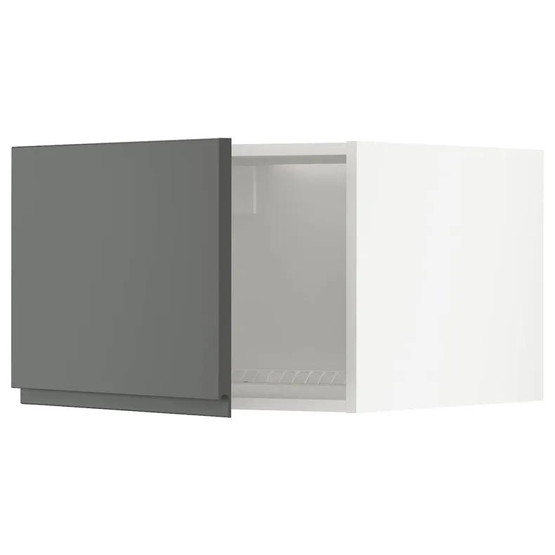 IKEA METOD МЕТОД, верхня шафа для холодильн / мороз кам, білий / Voxtorp темно-сірий, 60x40 см 394.661.68 фото №1