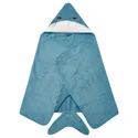 IKEA BLÅVINGAD БЛОВІНГАД, рушник із капюшоном, у формі акули/синьо-сірий, 70x140 см 905.284.41 фото thumb №1
