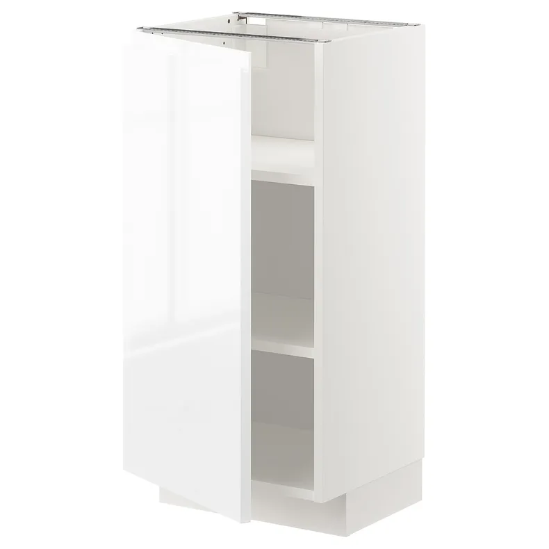IKEA METOD МЕТОД, напольный шкаф с полками, белый / Воксторп глянцевый / белый, 40x37 см 094.554.68 фото №1