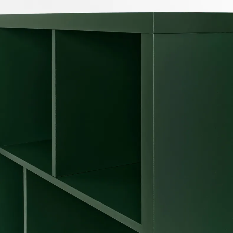 IKEA KALLAX КАЛЛАКС, стеллаж с основанием, темно-зеленый / черный, 147x39x94 см 995.635.81 фото №2