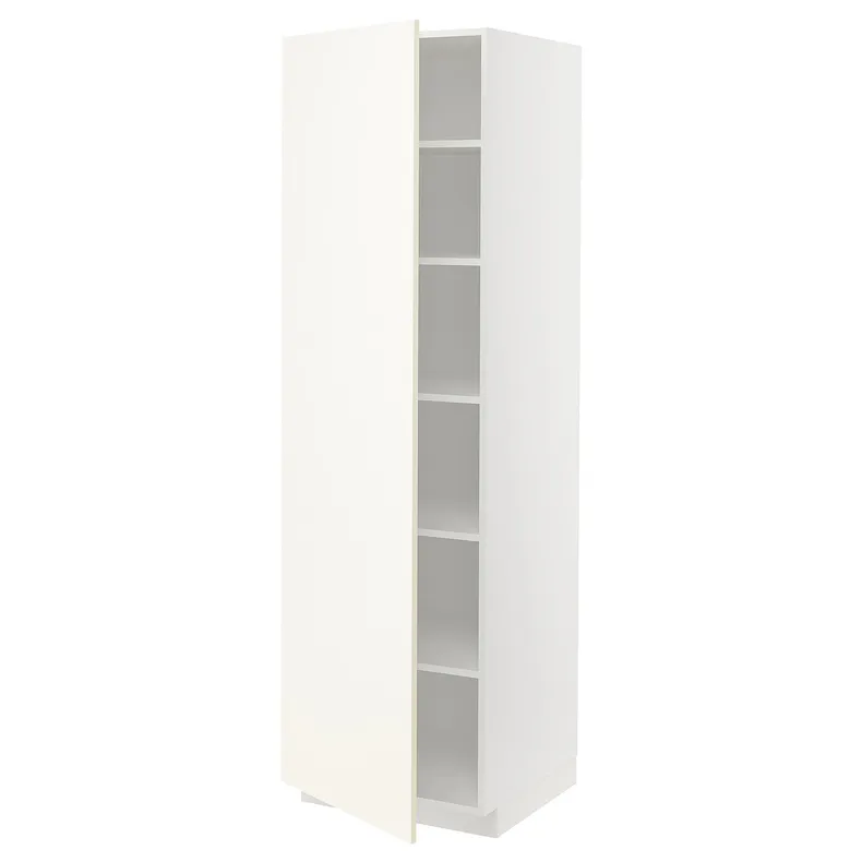 IKEA METOD МЕТОД, висока шафа із полицями, білий / ВАЛЛЬСТЕНА білий, 60x60x200 см 695.073.08 фото №1