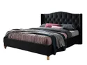 Кровать двуспальная бархатная SIGNAL ASPEN Velvet, Bluvel 19 - черный, 160x200 см фото thumb №1