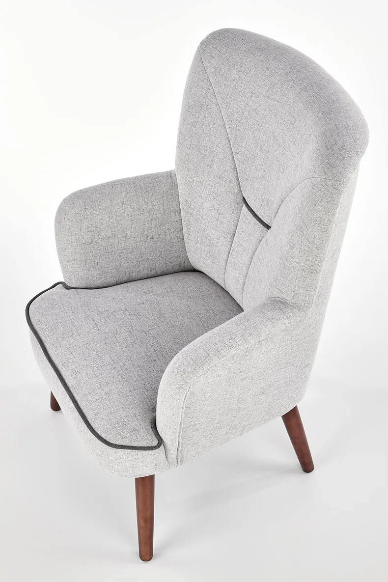 Мягкое кресло HALMAR BISHOP, ткань: серый, ореховый фото №9