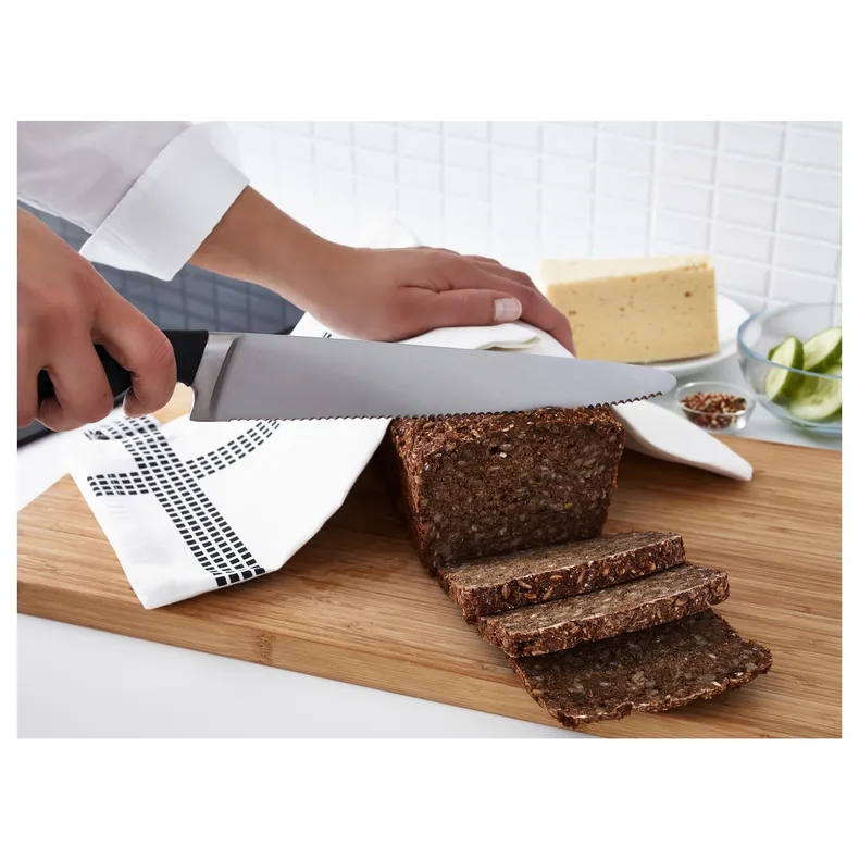 IKEA VÖRDA ВЁРДА, нож для хлеба, черный, 23 см 102.892.32 фото №2