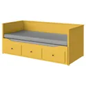 IKEA HEMNES ХЕМНЕС, кушетка, 3 шухляди/2 матраци, жовтий/ОГОТНЕС жорсткий, 80x200 см 695.598.68 фото thumb №1