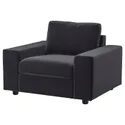 IKEA VIMLE ВІМЛЕ, крісло, з широкими підлокітниками/Djuparp темно-сірий 294.768.70 фото thumb №1