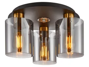 BRW Стельовий світильник Sardo 3-точковий сталевий чорно-золотий 091900 фото
