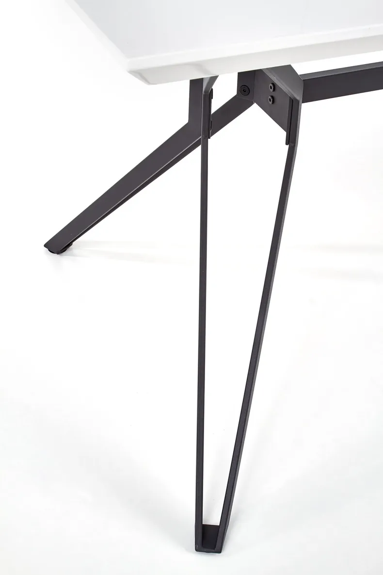 Кухонний стіл HALMAR PASCAL 160x90 см білий, чорний фото №3