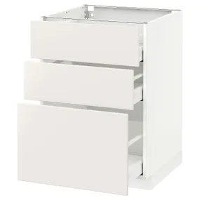 IKEA METOD МЕТОД / MAXIMERA МАКСІМЕРА, підлогова шафа з 3 шухлядами, білий / ВЕДДІНГЕ білий, 60x60 см 890.496.68 фото