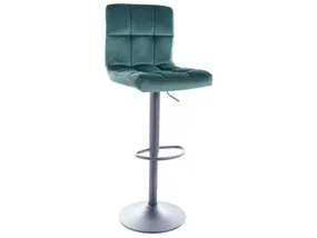 Барний стілець / хокер оксамитовий SIGNAL C105 Velvet, Bluvel 78 - зелений / матовий чорний фото