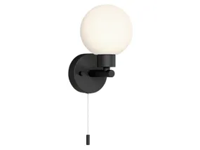 BRW Настінний світильник для ванної зі сталі та скла Simi біло-чорний 083949 фото