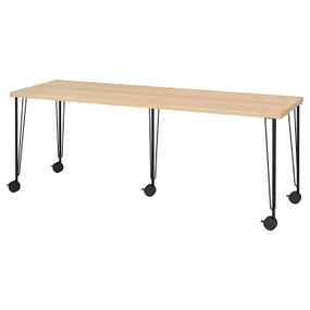 IKEA LAGKAPTEN ЛАГКАПТЕН / KRILLE КРИЛЛЕ, письменный стол, беленый дуб черный, 200x60 см 595.099.92 фото