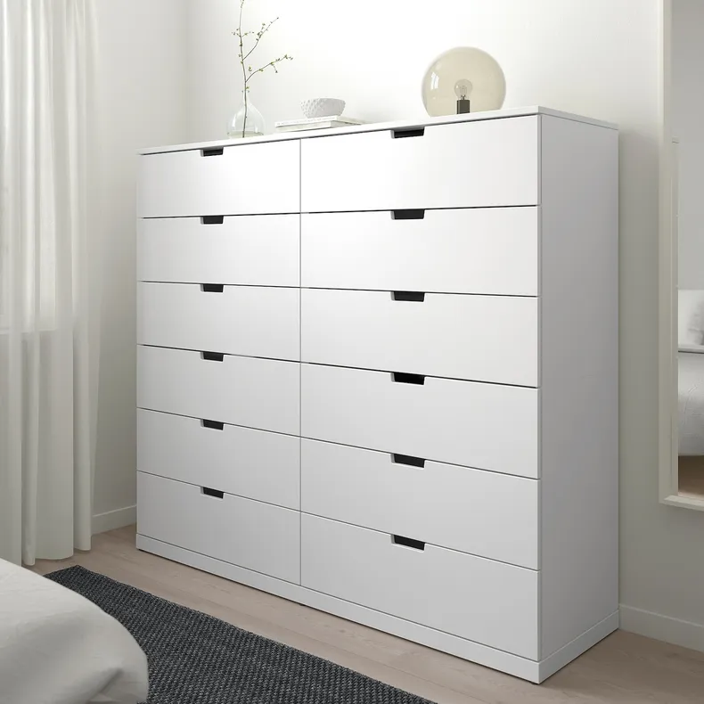 IKEA NORDLI НОРДЛІ, комод, 12 шухляд, білий, 160x145 см 792.394.90 фото №6