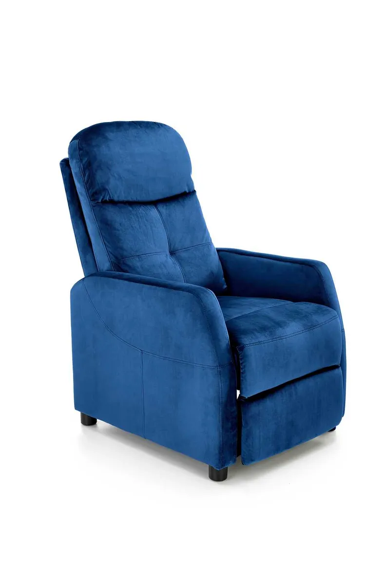 Крісло реклайнер м'яке розкладне HALMAR FELIPE 2, темно-синій фото №4